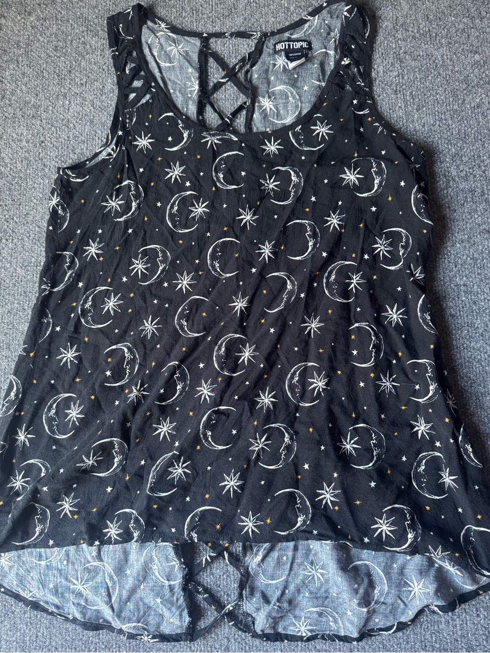 Sun Moon Stars Galaxy Black Whimsigoth Spacecore Lunarcore Astrology Size L